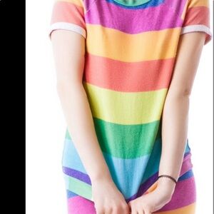 🌈WILDFOX RAINBOW STRIPED CAMDEN TEE🌈 S